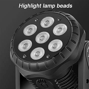 LEDステージ照明機材 1台 /DMX照明 Amazon.co.jp: 舞台照明、7つのLEDライトとLCDスクリーンを備え